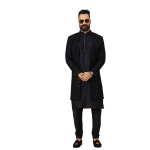Stunning Black Chikankari Open Sherwani for Men - Father Son Combo | Jaipurio